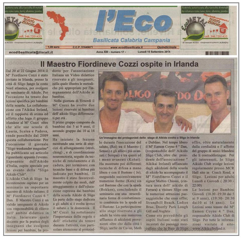 l'Eco Basilicata Calabria and Campania newspaper